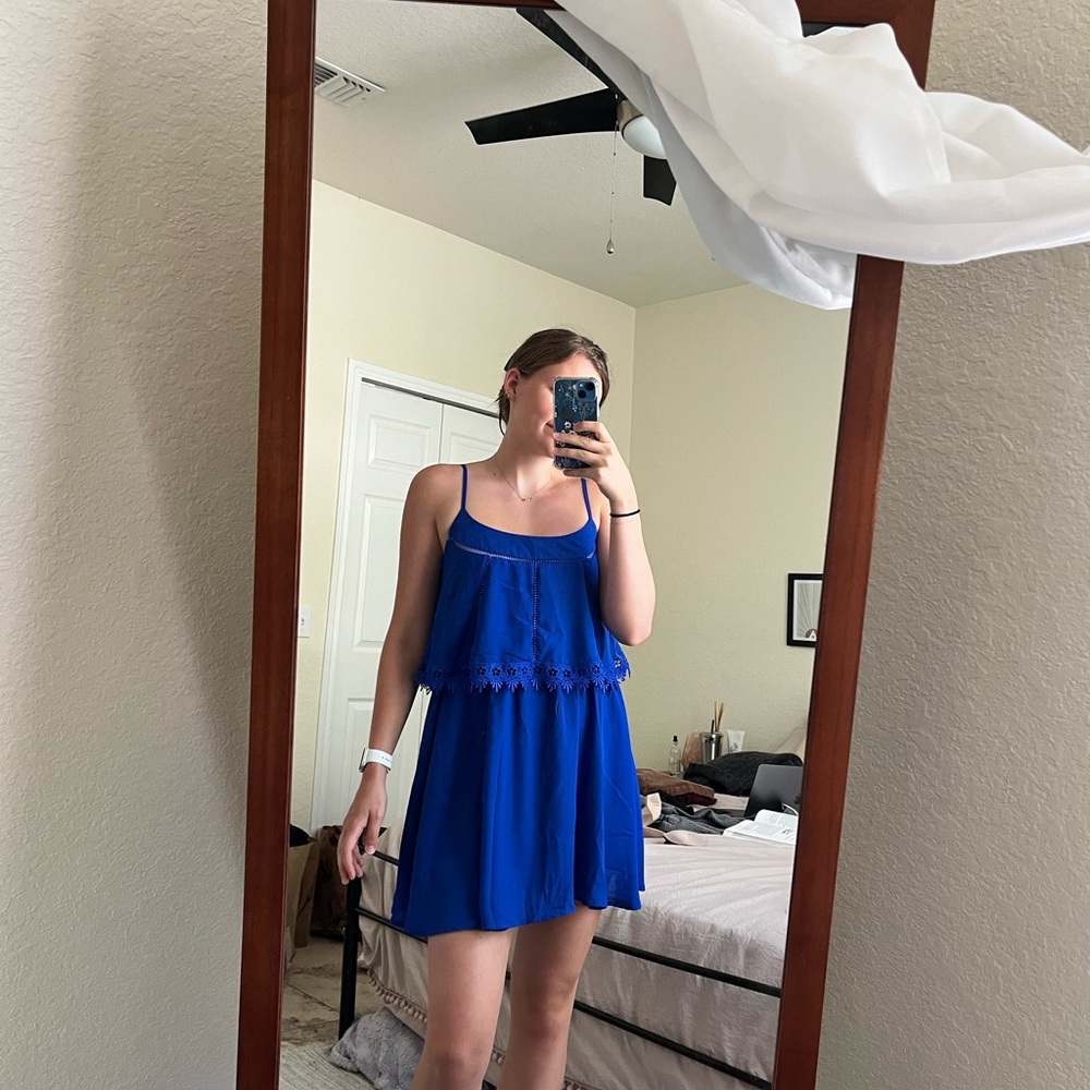 GB Blue Lace Detail Summer Dress